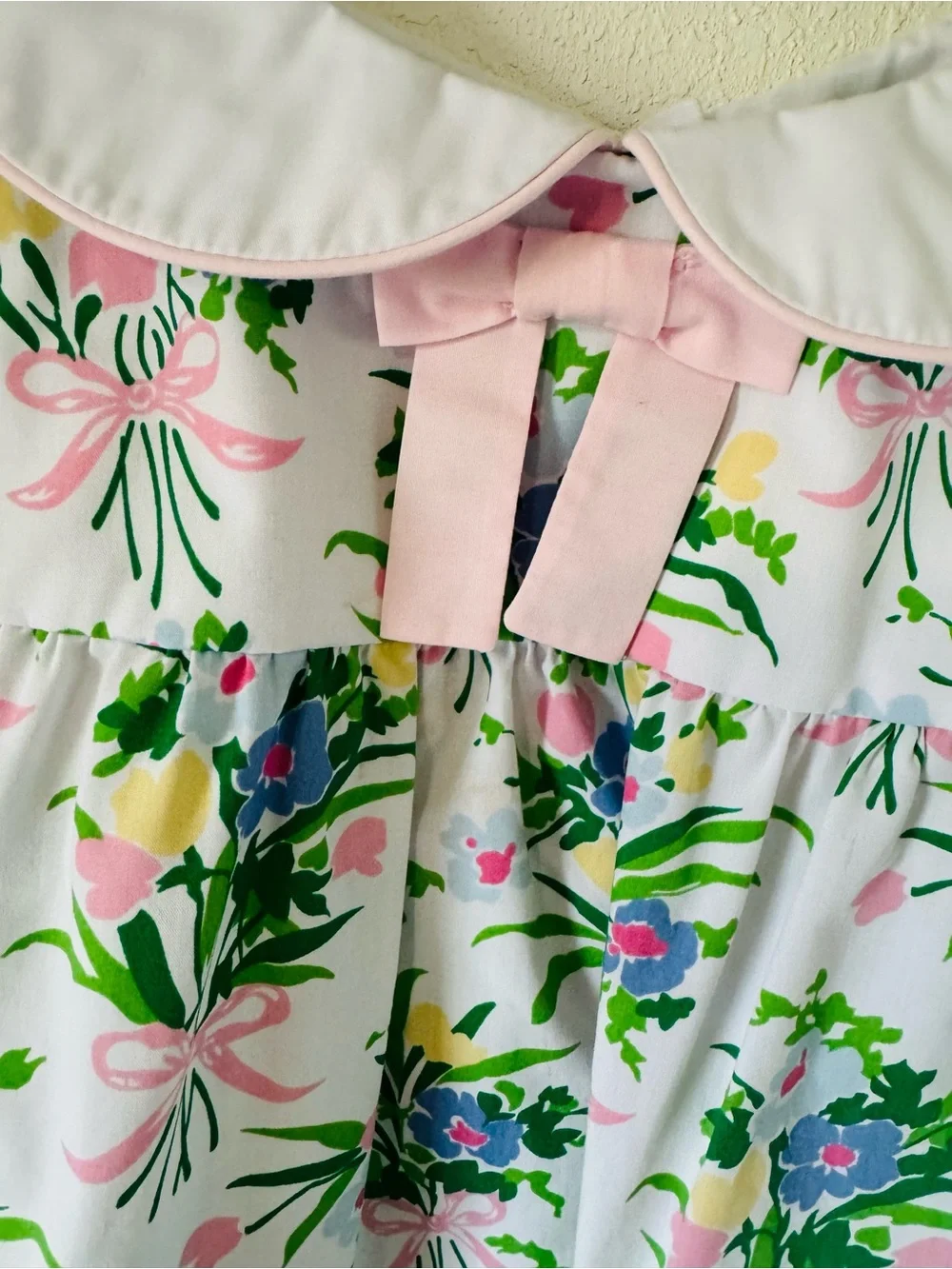 The Beaufort Bonnet Company Floral Peter Pan Top - White, Pink, Green, Blue